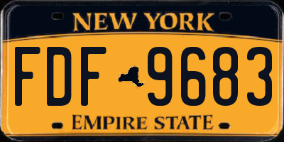 NY license plate FDF9683