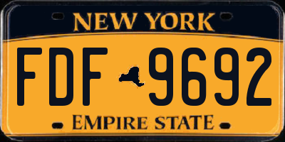 NY license plate FDF9692