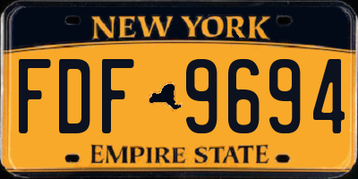 NY license plate FDF9694