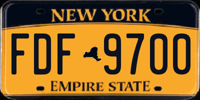 NY license plate FDF9700