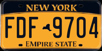 NY license plate FDF9704