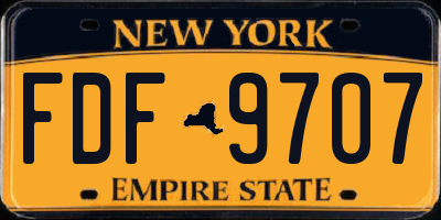 NY license plate FDF9707