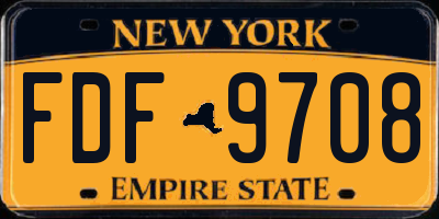 NY license plate FDF9708