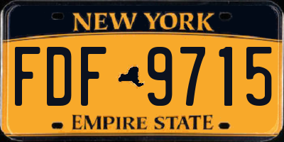 NY license plate FDF9715