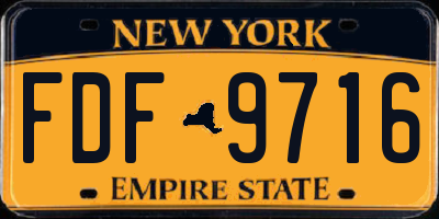 NY license plate FDF9716