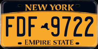 NY license plate FDF9722