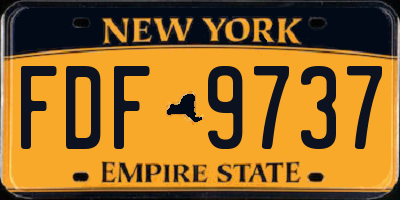 NY license plate FDF9737