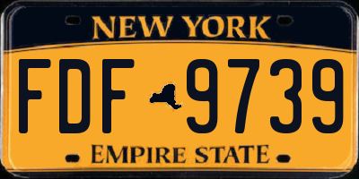 NY license plate FDF9739