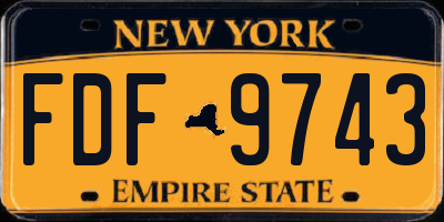 NY license plate FDF9743