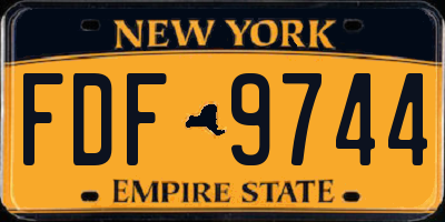 NY license plate FDF9744