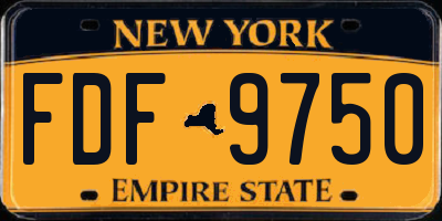 NY license plate FDF9750