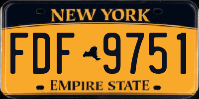 NY license plate FDF9751