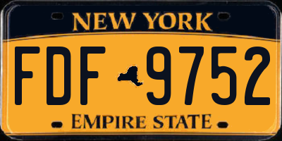 NY license plate FDF9752