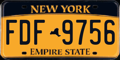 NY license plate FDF9756