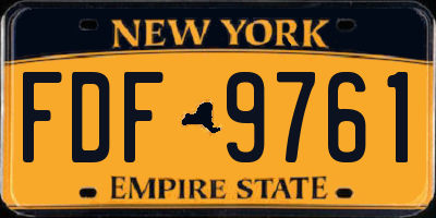 NY license plate FDF9761