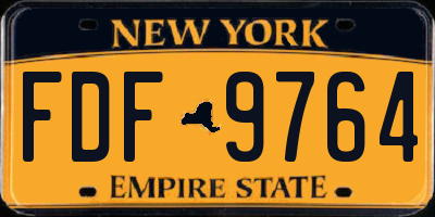 NY license plate FDF9764