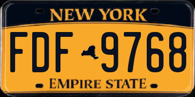 NY license plate FDF9768