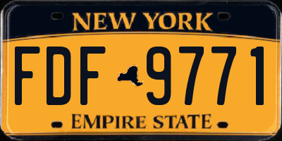NY license plate FDF9771