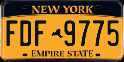 NY license plate FDF9775