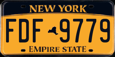 NY license plate FDF9779