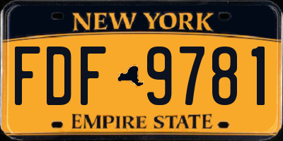 NY license plate FDF9781