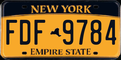 NY license plate FDF9784