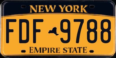 NY license plate FDF9788