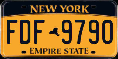 NY license plate FDF9790
