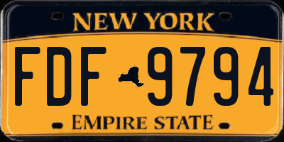 NY license plate FDF9794