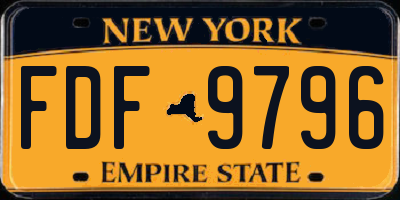 NY license plate FDF9796