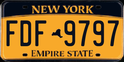 NY license plate FDF9797