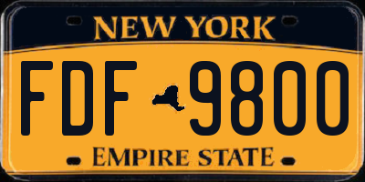 NY license plate FDF9800