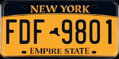 NY license plate FDF9801