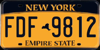 NY license plate FDF9812