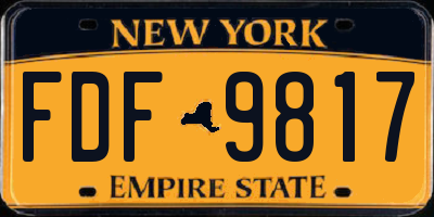 NY license plate FDF9817
