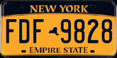 NY license plate FDF9828
