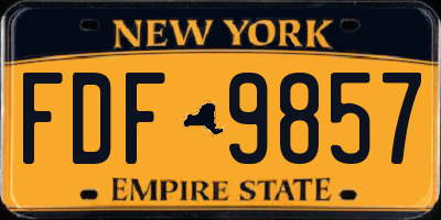 NY license plate FDF9857