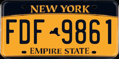 NY license plate FDF9861
