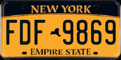NY license plate FDF9869