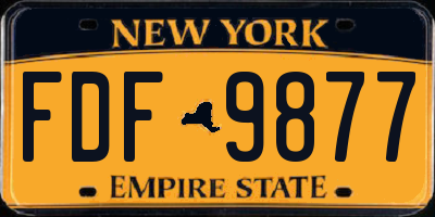 NY license plate FDF9877
