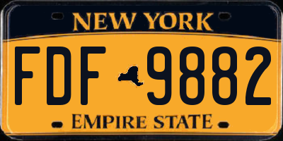 NY license plate FDF9882