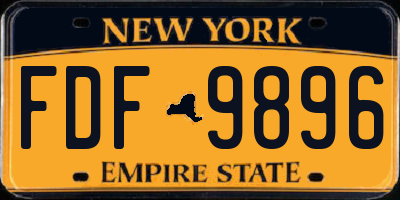 NY license plate FDF9896