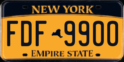 NY license plate FDF9900