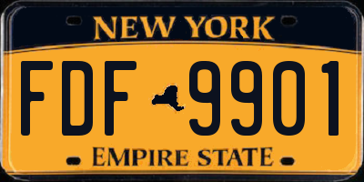 NY license plate FDF9901