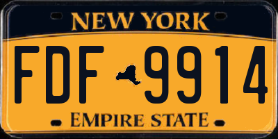 NY license plate FDF9914