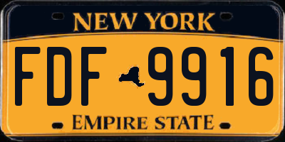 NY license plate FDF9916