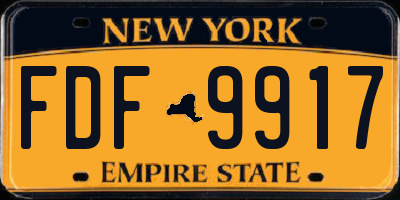 NY license plate FDF9917