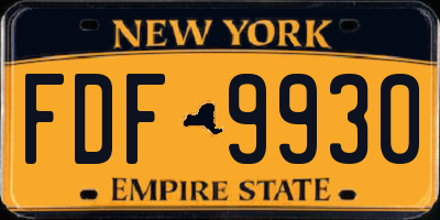NY license plate FDF9930