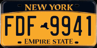 NY license plate FDF9941