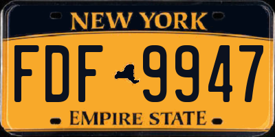 NY license plate FDF9947
